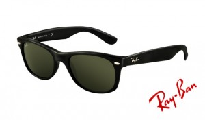 Knockoff Ray Ban RB2132 Wayfarer Sunglasses Shiny Black Frame Dark Green 