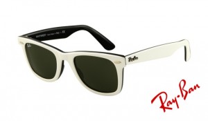 Knockoff Ray Ban RB2140 Wayfarer Sunglasses Top White on Black Frame