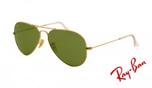 Knockoff Ray Ban RB3025 Aviator Sunglasses Gold Frame Crystal Green