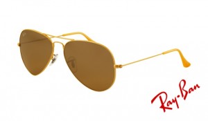 Knockoff Ray Ban RB3025 Aviator Sunglasses Gold Frame Crystal Yellow