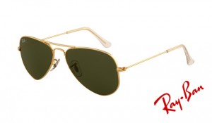 Knockoff Ray Ban RB3044 Aviator Sunglasses Arista Frame Crystal Deep Green