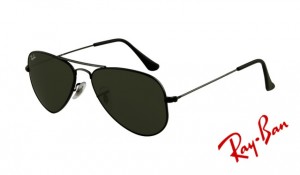 Knockoff Ray Ban RB3044 Aviator Sunglasses Black Frame Crystal Deep Green
