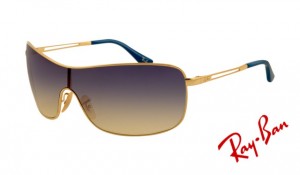 Knockoff Ray Ban RB3466 Sunglasses Gold Frame Purple Gradient Yellow Lens