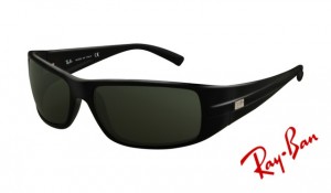 Knockoff Ray Ban RB4057 Sunglasses Glossy Black Frame Crystal Green Lens