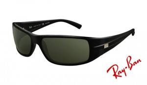 Knockoff Ray Ban RB4057 Sunglasses Black Frame Crystal Green Polarized