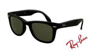 Knockoff Ray Ban RB4105 Folding Wayfarer Sunglasses Glossy Black Frame