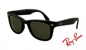 Knockoff Ray Ban RB4105 Folding Wayfarer Sunglasses Glossy Black Frame