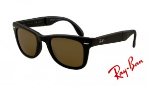 Knockoff Ray Ban RB4105 Folding Wayfarer Sunglasses Black Frame Crystal