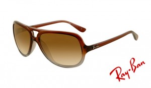 Knockoff Ray Ban RB4162 Sunglasses Grey Red Crystal Frame Brown Gradient 