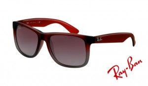 Knockoff Ray Ban RB4165 Justin Sunglasses Rubber Red with Transparent