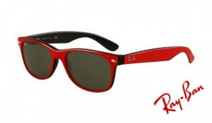 Knockoff Ray Ban RB2132 Wayfarer Sunglasses Red Frame Crystal Green