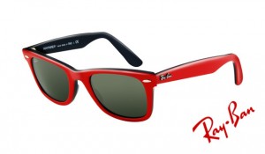 Knockoff Ray Ban RB2140 Wayfarer Sunglasses Top Red Frame Crystal Green