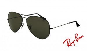 Knockoff Ray Ban RB3025 Aviator Sunglasses Black Frame Crystal Green Lens