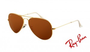 Knockoff Ray Ban RB3025 Aviator Sunglasses Gold Frame Deep Brown