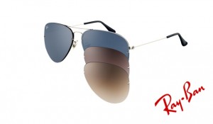 Knockoff Ray Ban RB3460 Aviator Flip Out Sunglasses Silver Frame