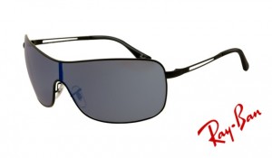 Knockoff Ray Ban RB3466 Sunglasses Shiny Black Frame Blue Polarized Lens