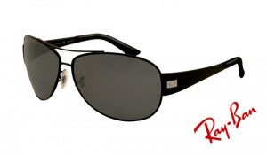 Knockoff Ray Ban RB3467 Sunglasses Shiny Black Frame Polarized Green Lens