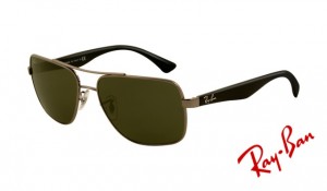 Knockoff Ray Ban RB3483 Sunglasses Gunmetal Frame Deep Green Polarized