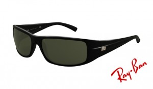 Knockoff Ray Ban RB4057 Sunglasses Matte Black Frame Crystal Green Lens