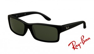 Knockoff Ray Ban RB4151 Sunglasses Black Rubberize Frame Green Lens