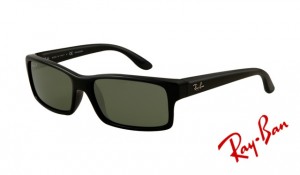 Knockoff Ray Ban RB4151 Sunglasses Black Crystal Frame Green Polarized
