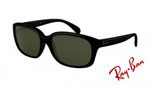 Knockoff Ray Ban RB4161 Sunglasses Black Crystal Frame Green Polarized