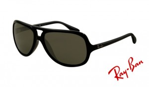 Knockoff Ray Ban RB4162 Sunglasses Black Crystal Frame Green Polarized