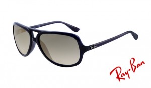 Knockoff Ray Ban RB4162 Sunglasses Shiny Black Frame Grey Polarized Lens