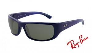 Knockoff Ray Ban RB4176 Sunglasses Blue Frame Light Green Polarized Lens