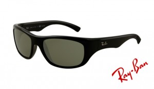 Knockoff Ray Ban RB4177 Sunglasses Shiny Black Frame Light Green