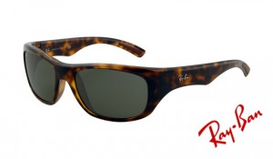 Knockoff Ray Ban RB4177 Sunglasses Light Havana Frame Green Polarized