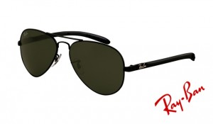 Knockoff Ray Ban RB8307 Tech Sunglasses Shiny Black Frame Crystal Green